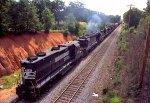 NS 2747 leads 7 other locos on a westbound train